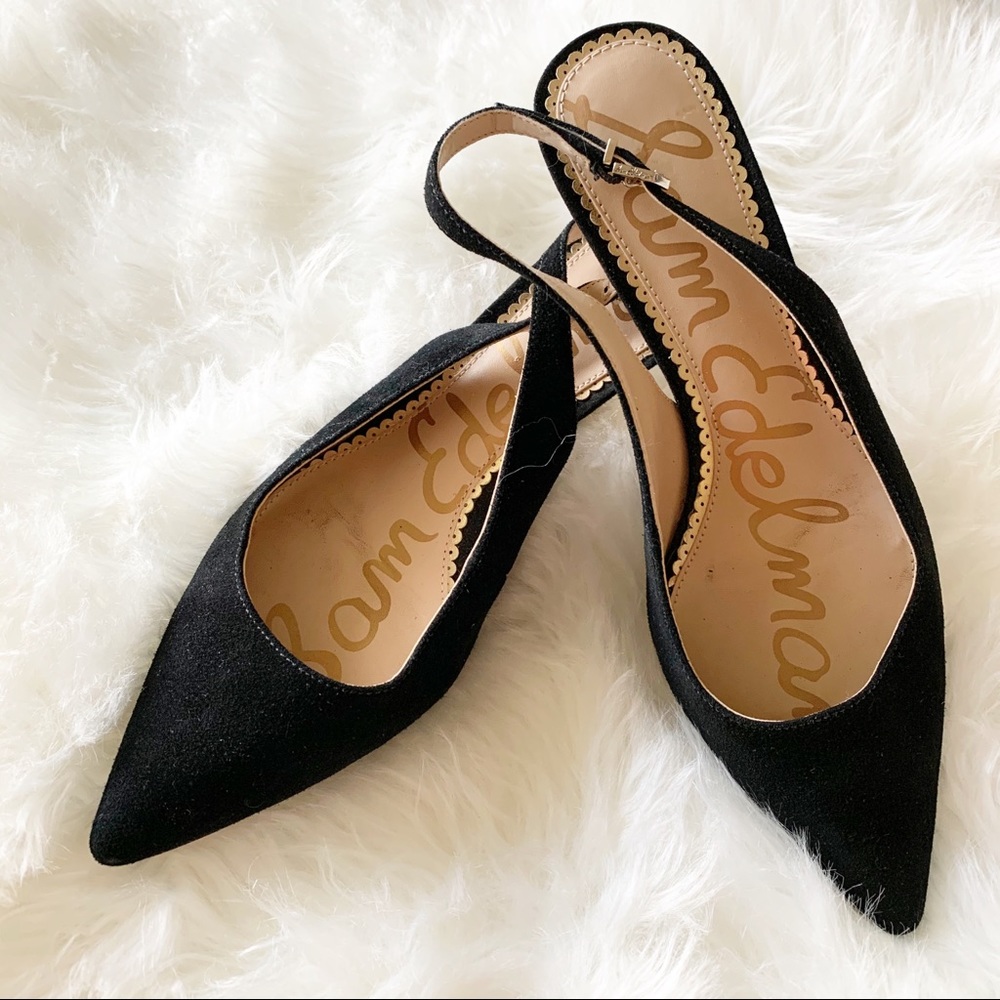Sam Edelman | Ludlow Black Suede Slingback Shoes